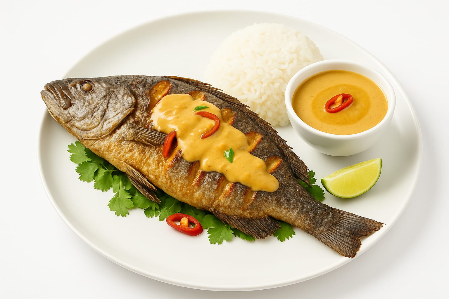 Golden Whole Crispy Red Snapper del Mar - Dominican fried fish at The Caribe