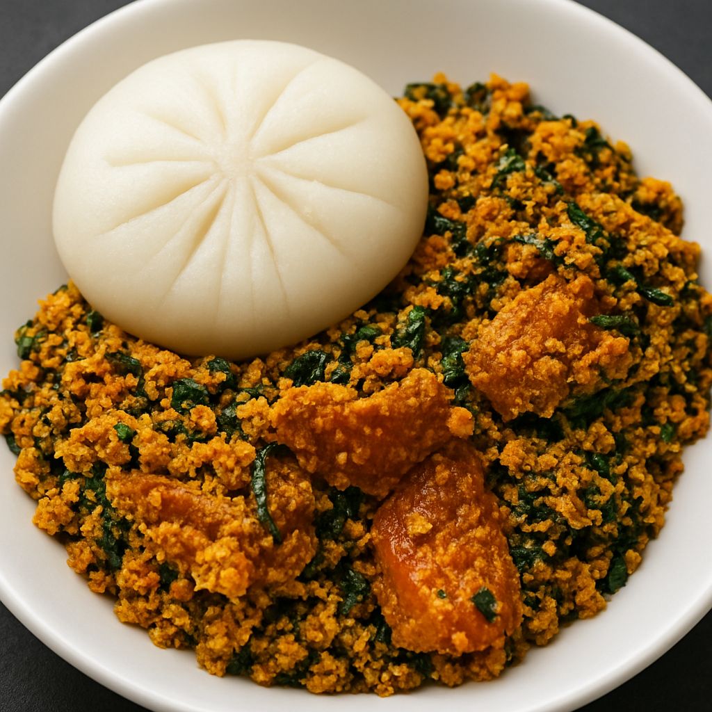 Authentic Egusi Supreme with Fufu - African egusi stew at The Caribe