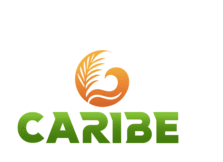 Caribe restaurant logo featuring an orange tropical crest and green bold lettering.